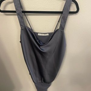Abercrombie & Fitch satin bodysuit blue small